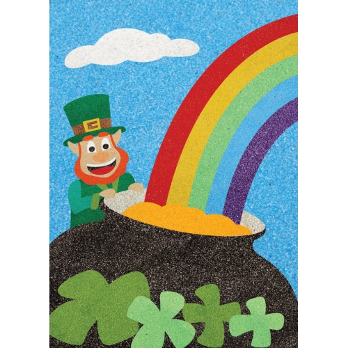 Peel 'N Stick Sand Art Board #25 - The Rainbow and the Leprechaun